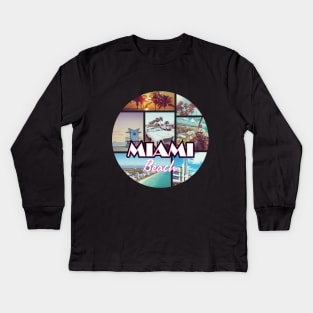 Miami Beach Florida Kids Long Sleeve T-Shirt